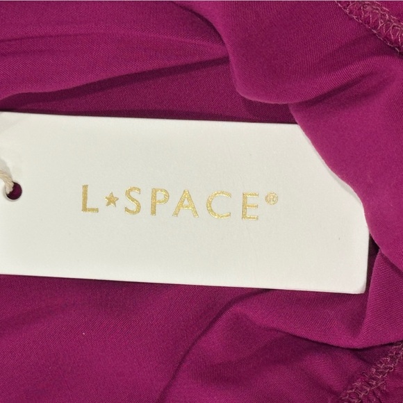 L Space Victoria Maxi Dress V Neck Tiered XS Raspberry New Beachy Vacation Chic - Picture 13 of 16